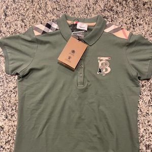 Burberry green polo